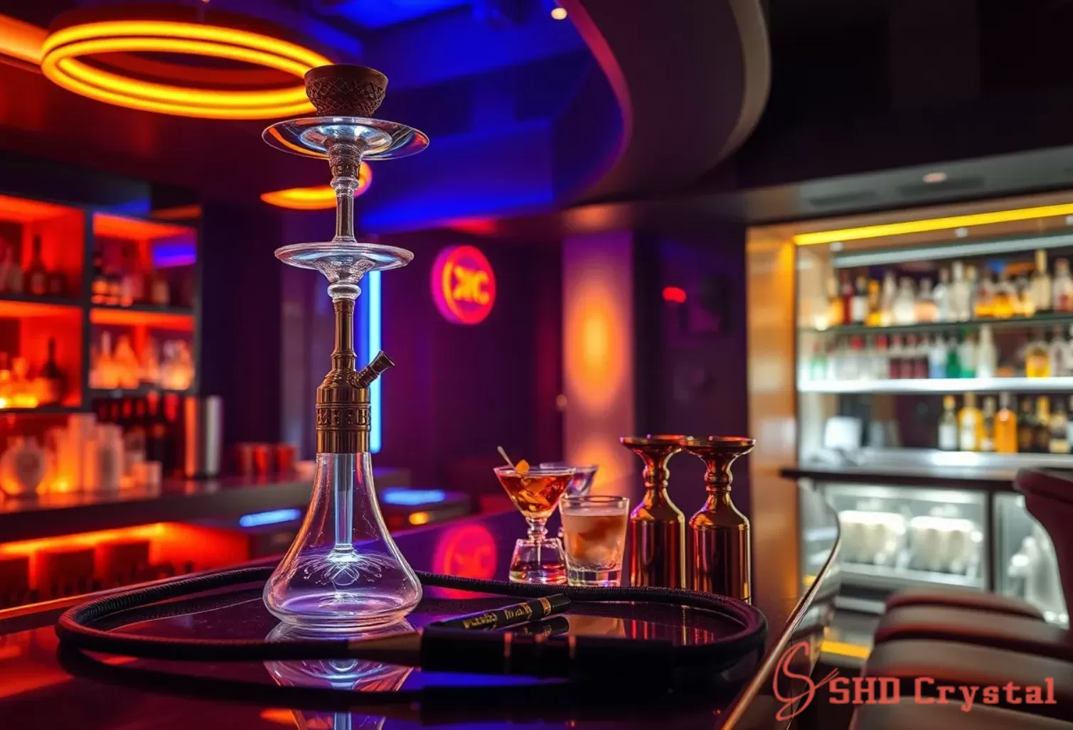 Elevating Bar Culture with a Blown Glass Hookah Set for Bar