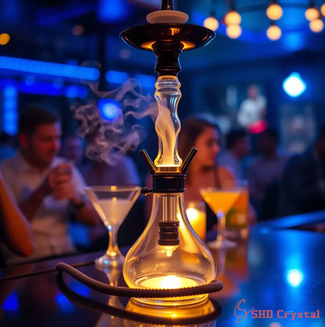 blown glass hookah set for bar